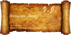 Venyige Jenő névjegykártya